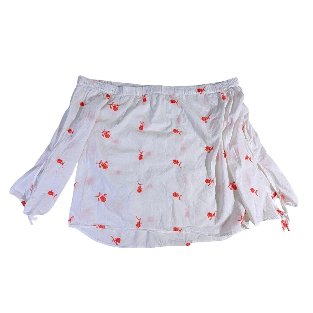 Papaya Matalan Off Shoulder Blouse – 16 White Embroidered Cotton